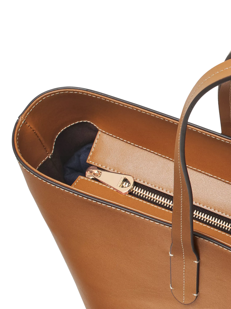 Aspinal of London East West Leather Tote Bag in Tan - British product
