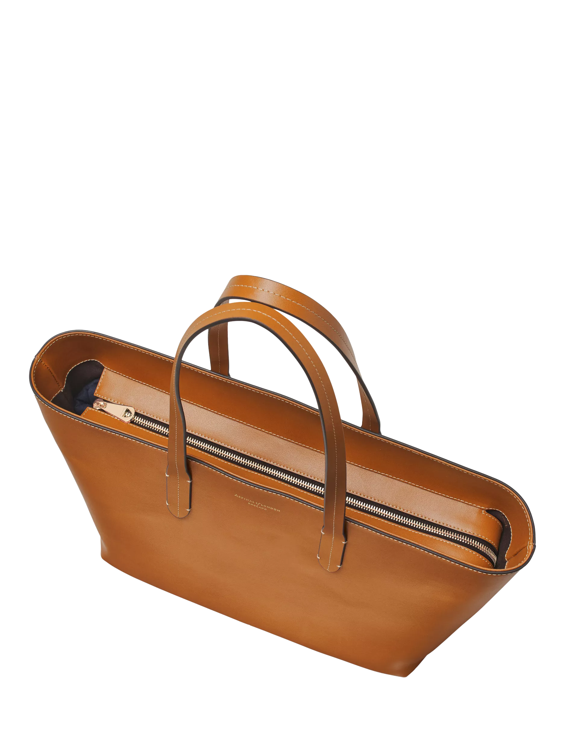 Aspinal of London East West Leather Tote Bag in Tan - British product