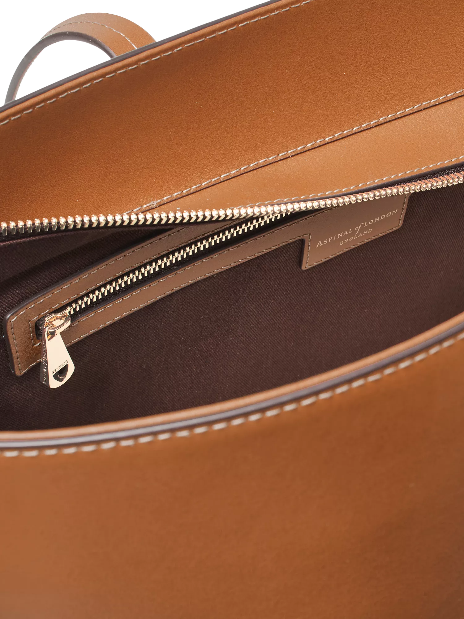Aspinal of London East West Leather Tote Bag in Tan - British product