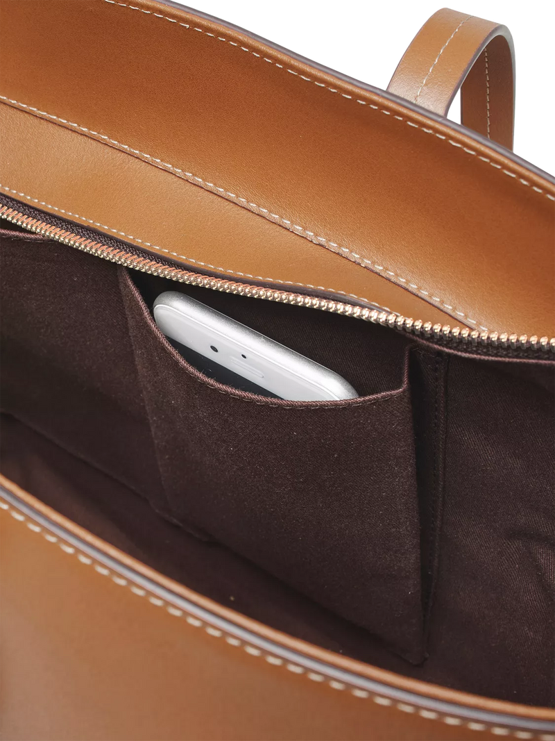 Aspinal of London East West Leather Tote Bag in Tan - British product