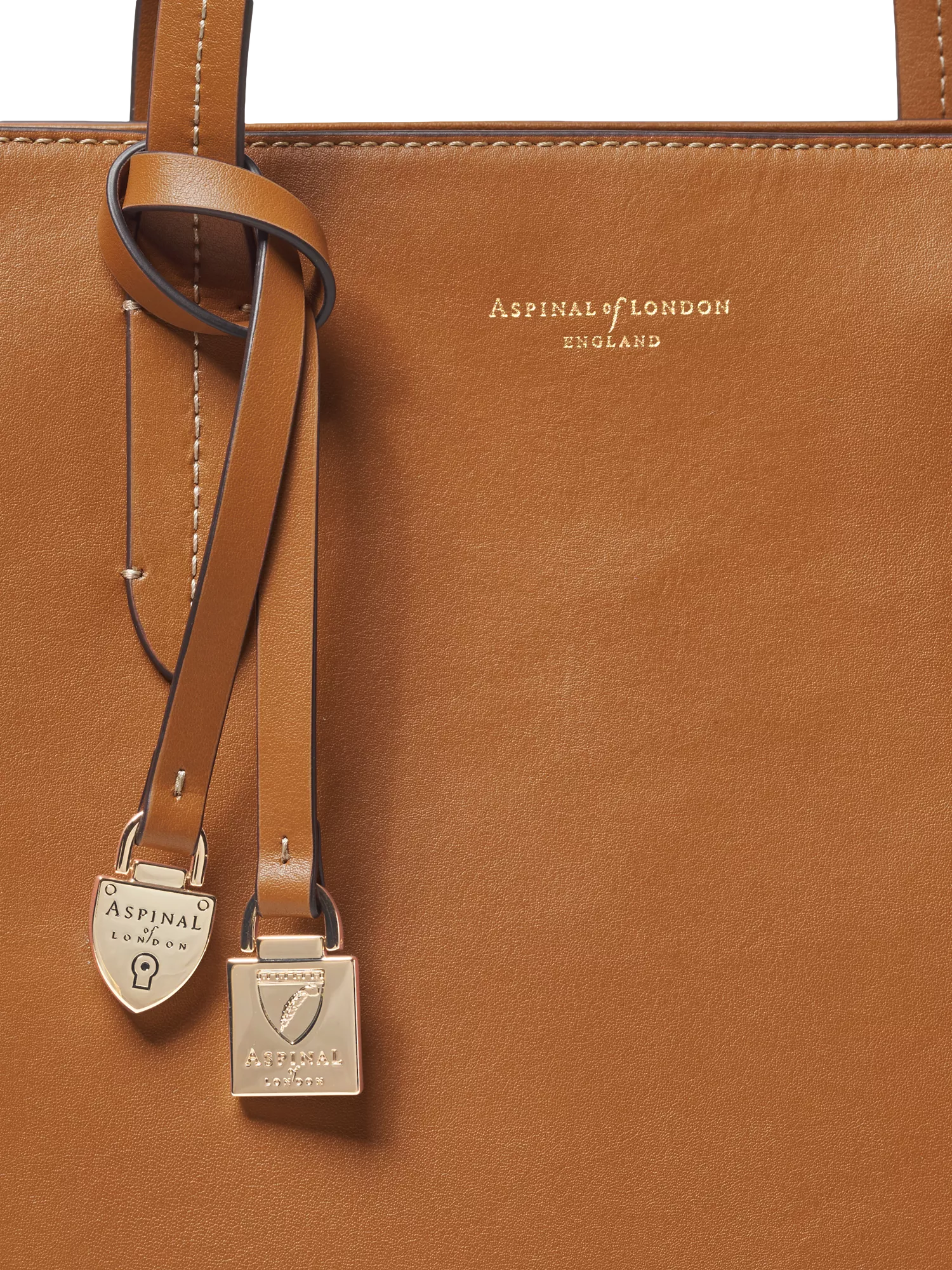 Aspinal of London East West Leather Tote Bag in Tan - British product