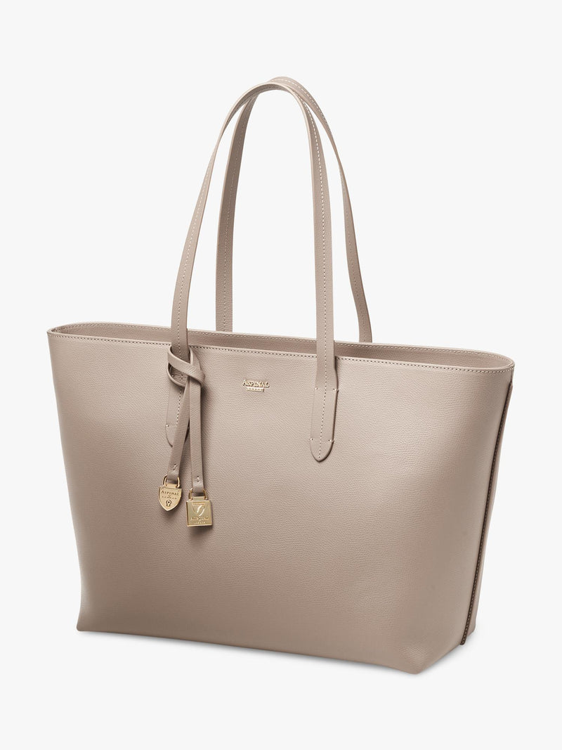 Aspinal of London East West leather tote bag, British brand