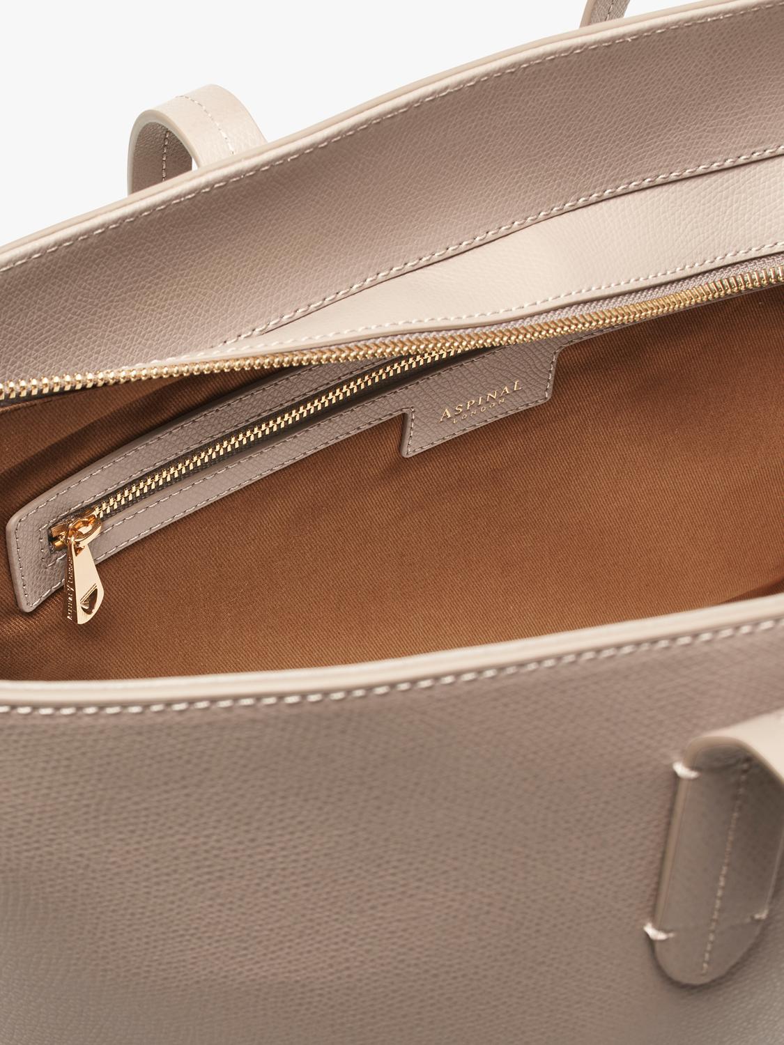 Aspinal of London East West leather tote bag, British brand