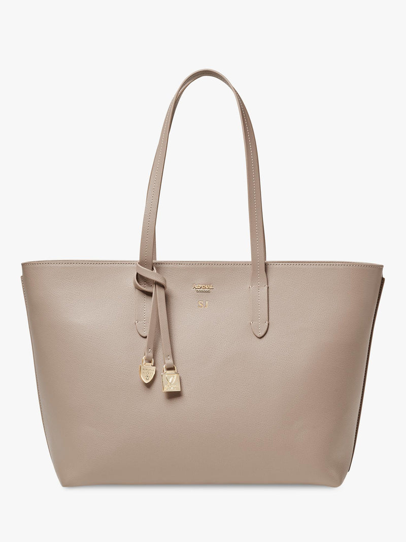Aspinal of London East West leather tote bag, British brand