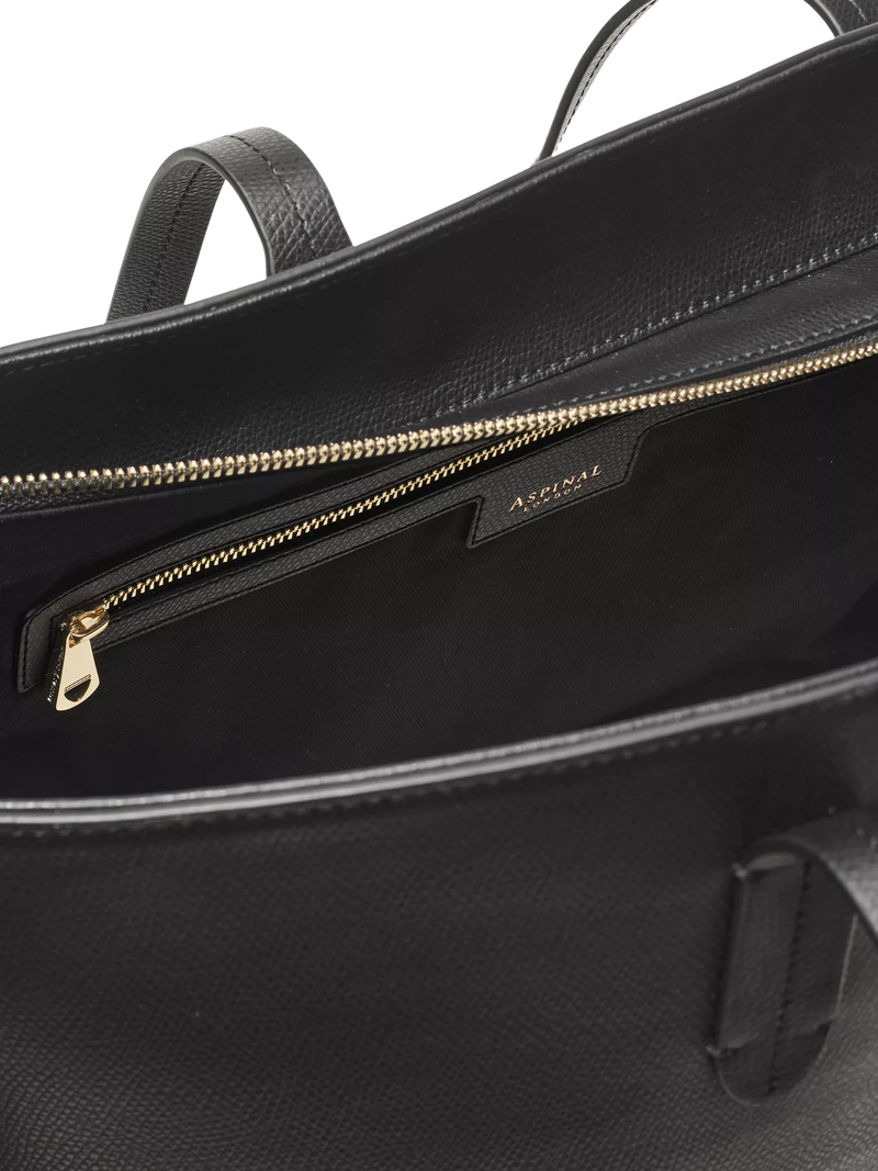 Aspinal of London leather tote bag black - British product