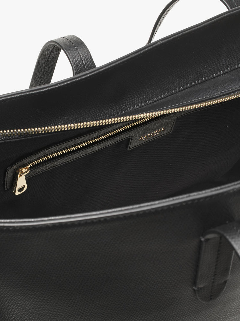 Aspinal of London leather tote bag black - British product
