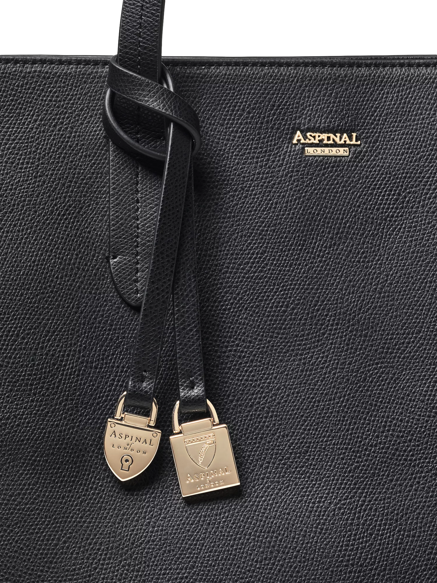 Aspinal of London leather tote bag black - British product