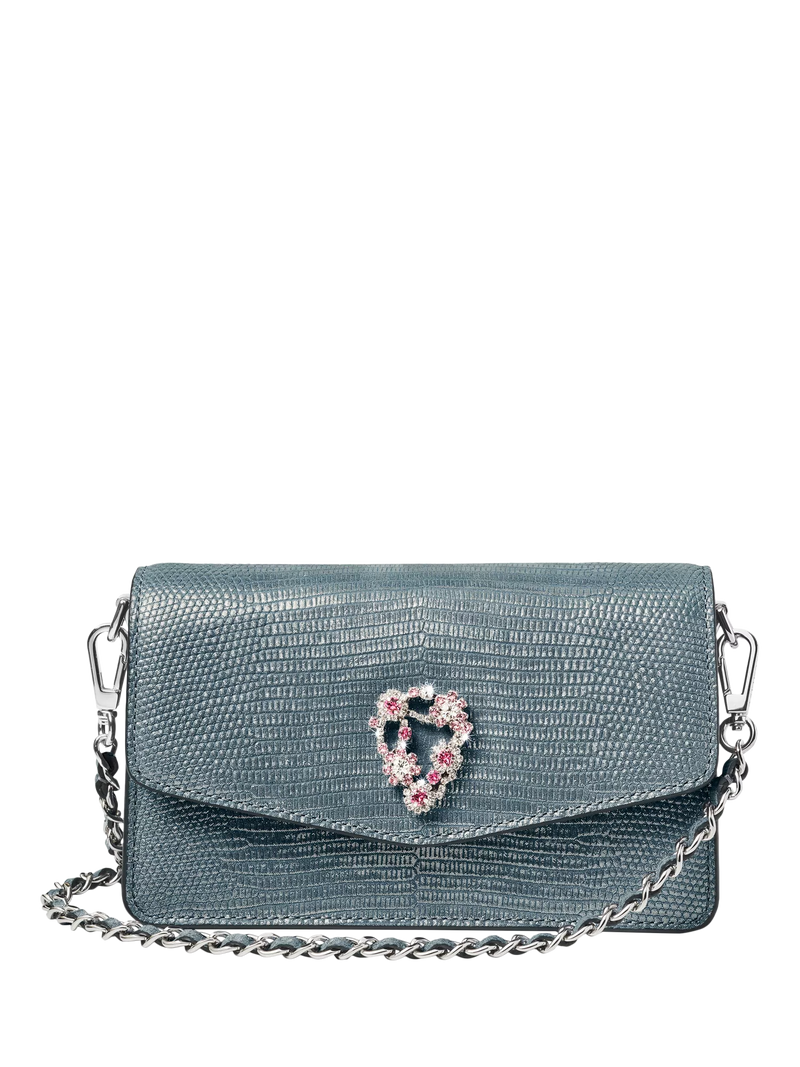 Aspinal of London Eliza croc leather clutch bag - British product