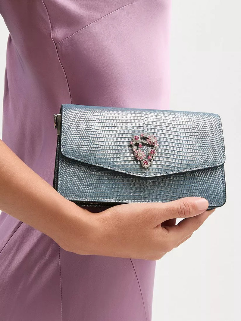 Aspinal of London Eliza croc leather clutch bag - British product