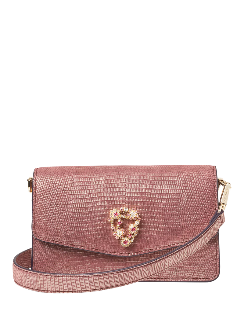 Aspinal of London Eliza leather clutch bag in Cassis (British brand)