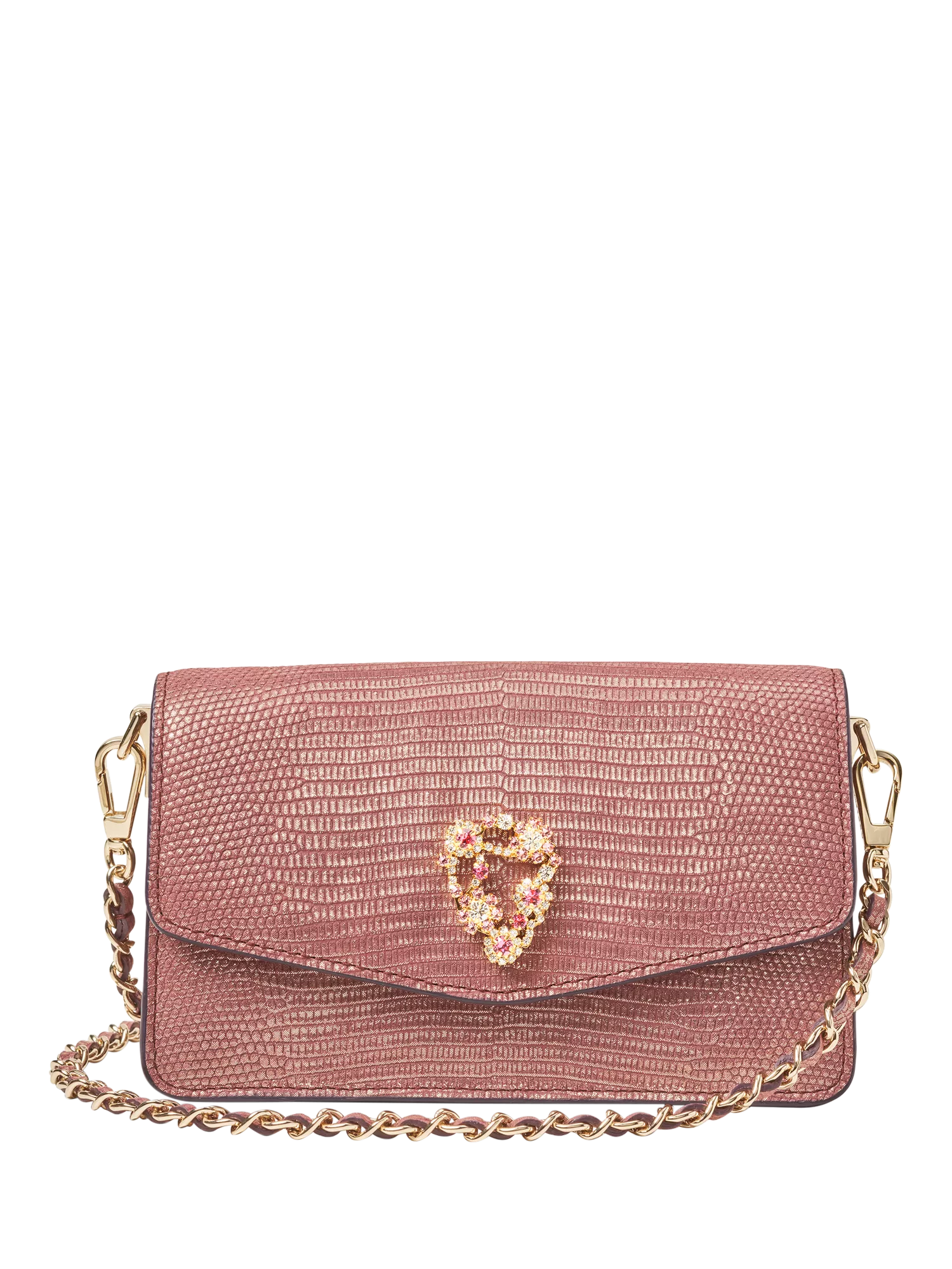 Aspinal of London Eliza leather clutch bag in Cassis (British brand)