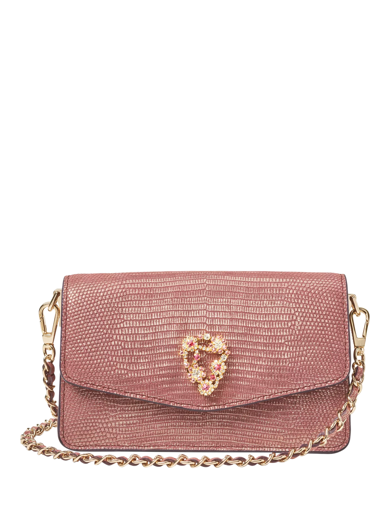 Aspinal of London Eliza leather clutch bag in Cassis (British brand)