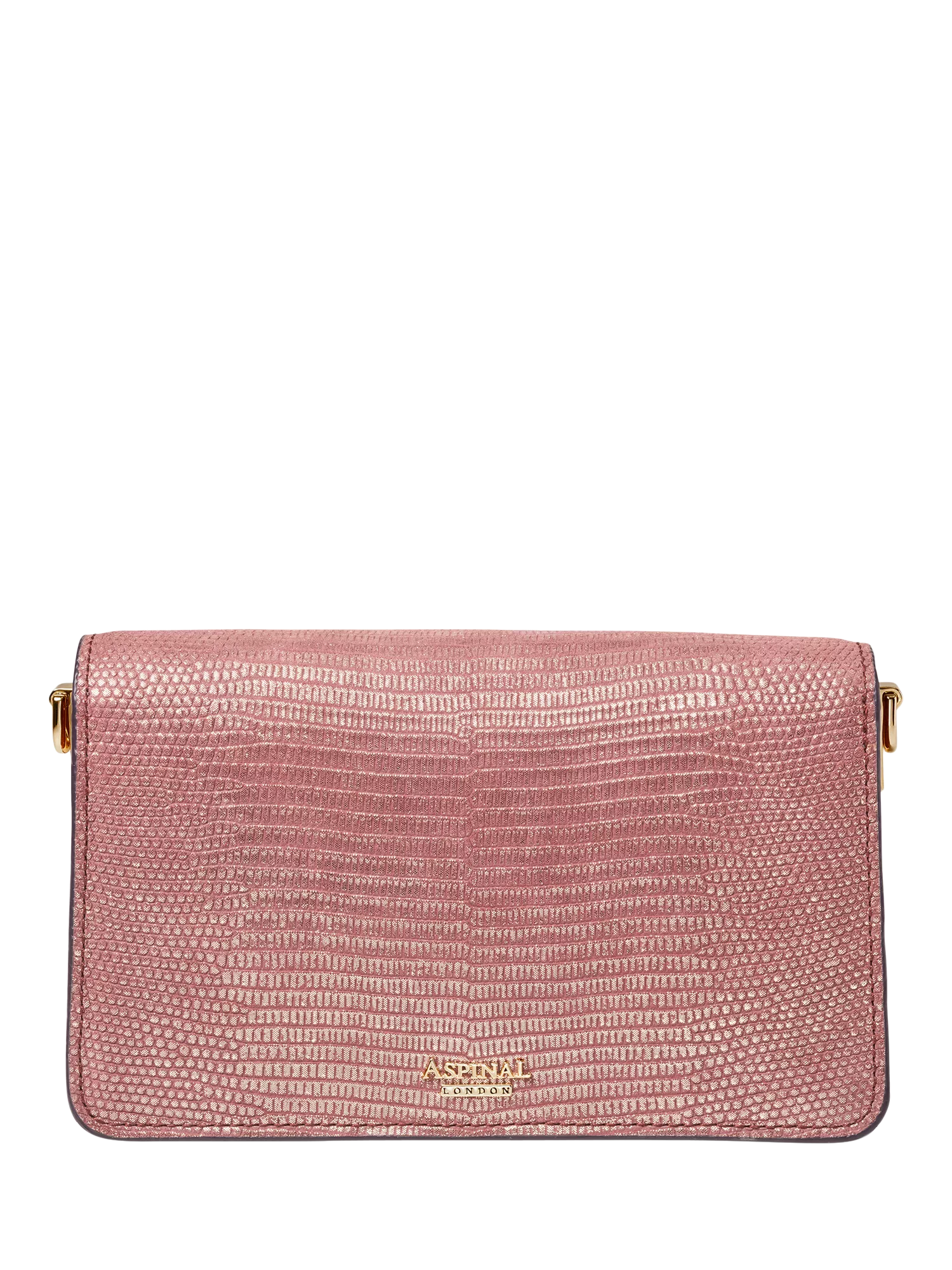 Aspinal of London Eliza leather clutch bag in Cassis (British brand)