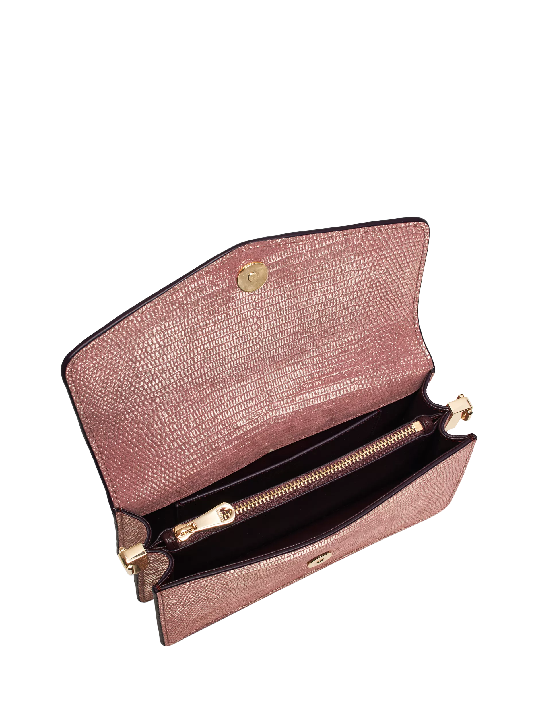 Aspinal of London Eliza leather clutch bag in Cassis (British brand)