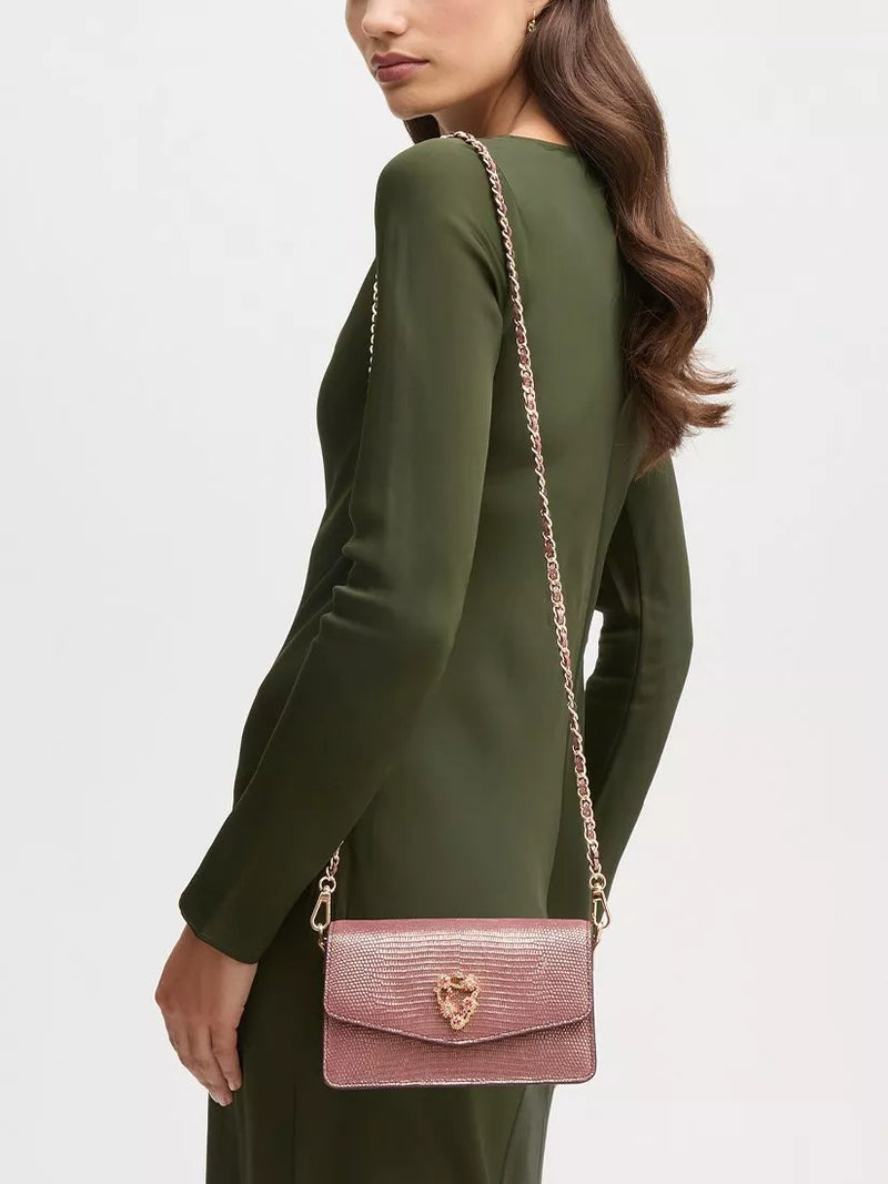 Aspinal of London Eliza leather clutch bag in Cassis (British brand)
