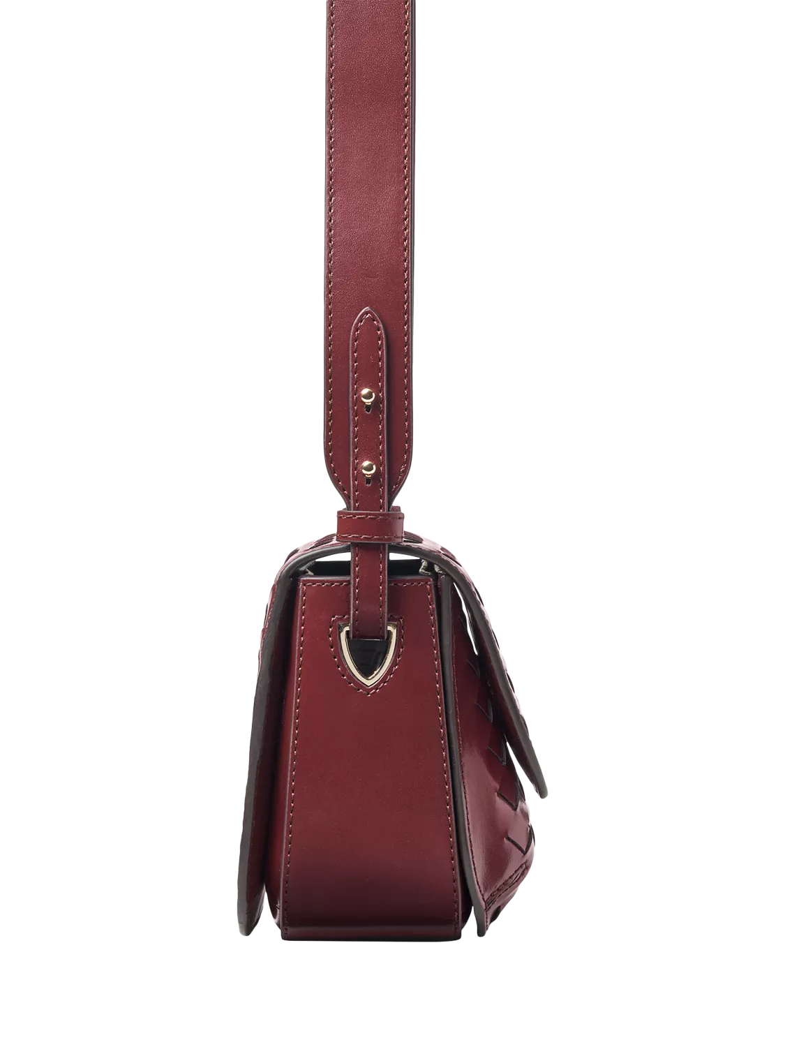 Aspinal of London crossbody bag burgundy woven leather, imported from the UK