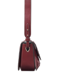 Aspinal of London crossbody bag burgundy woven leather, imported from the UK