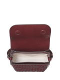 Aspinal of London crossbody bag burgundy woven leather, imported from the UK