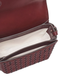 Aspinal of London crossbody bag burgundy woven leather, imported from the UK