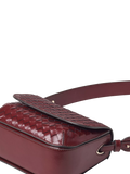 Aspinal of London crossbody bag burgundy woven leather, imported from the UK