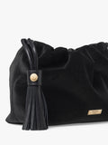 Aspinal of London Amelia black velvet evening bag, imported from the UK