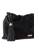 Aspinal of London Amelia black velvet evening bag, imported from the UK