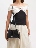 Aspinal of London Amelia black velvet evening bag, imported from the UK