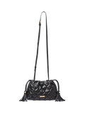Aspinal of London black quilted leather evening bag, imported from the UK