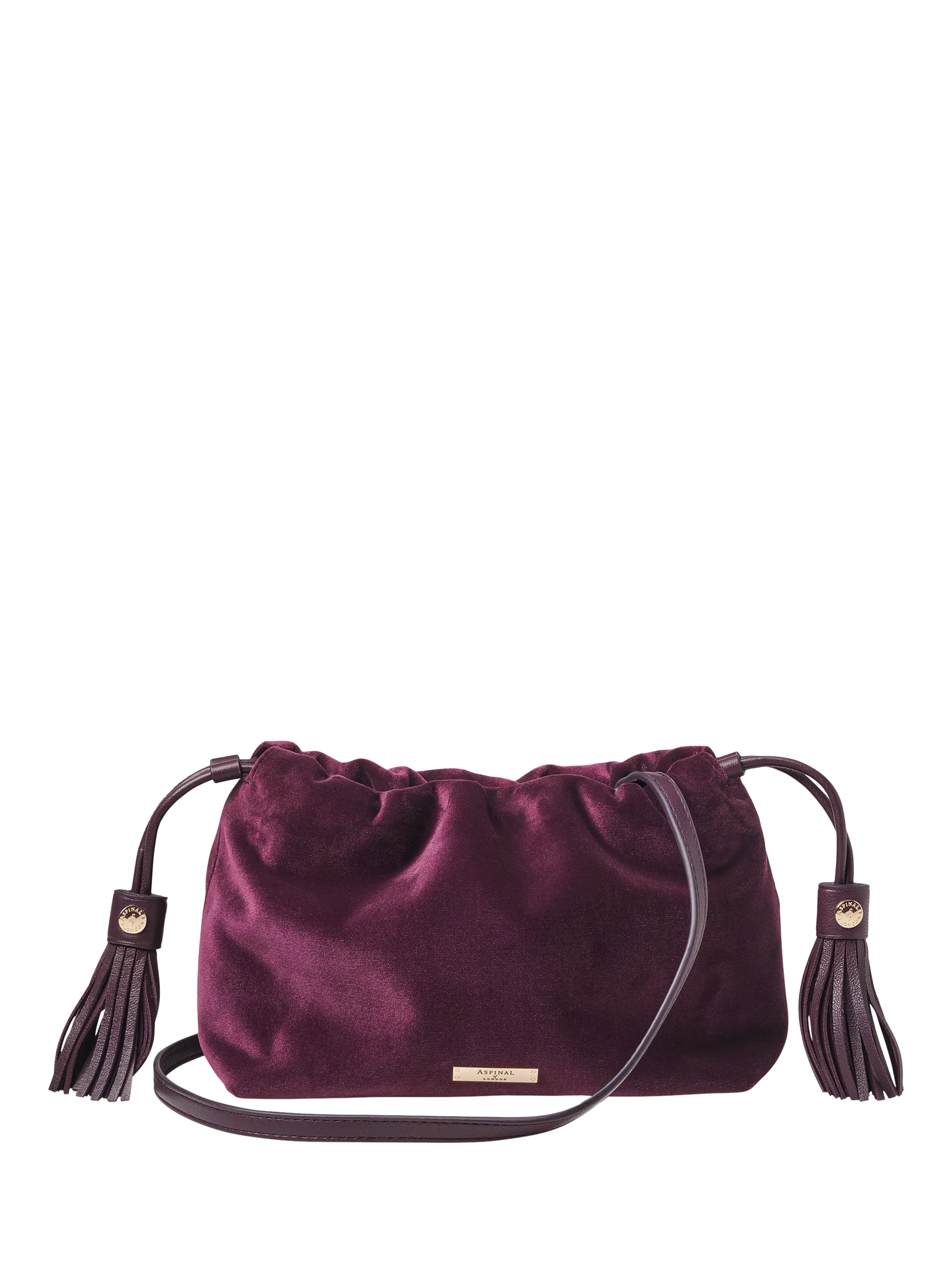 Aspinal of London Cassis velvet evening bag, imported from the UK