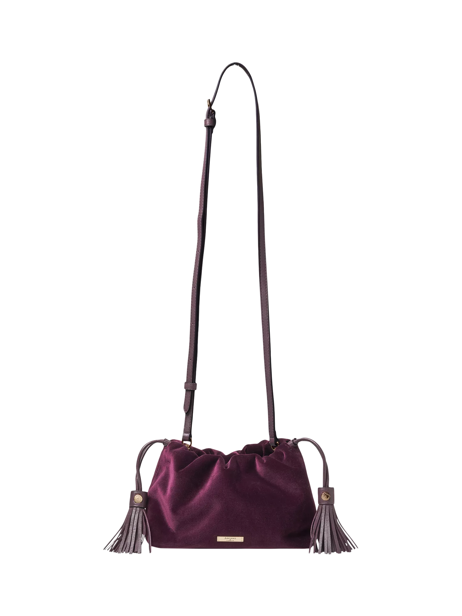 Aspinal of London Cassis velvet evening bag, imported from the UK