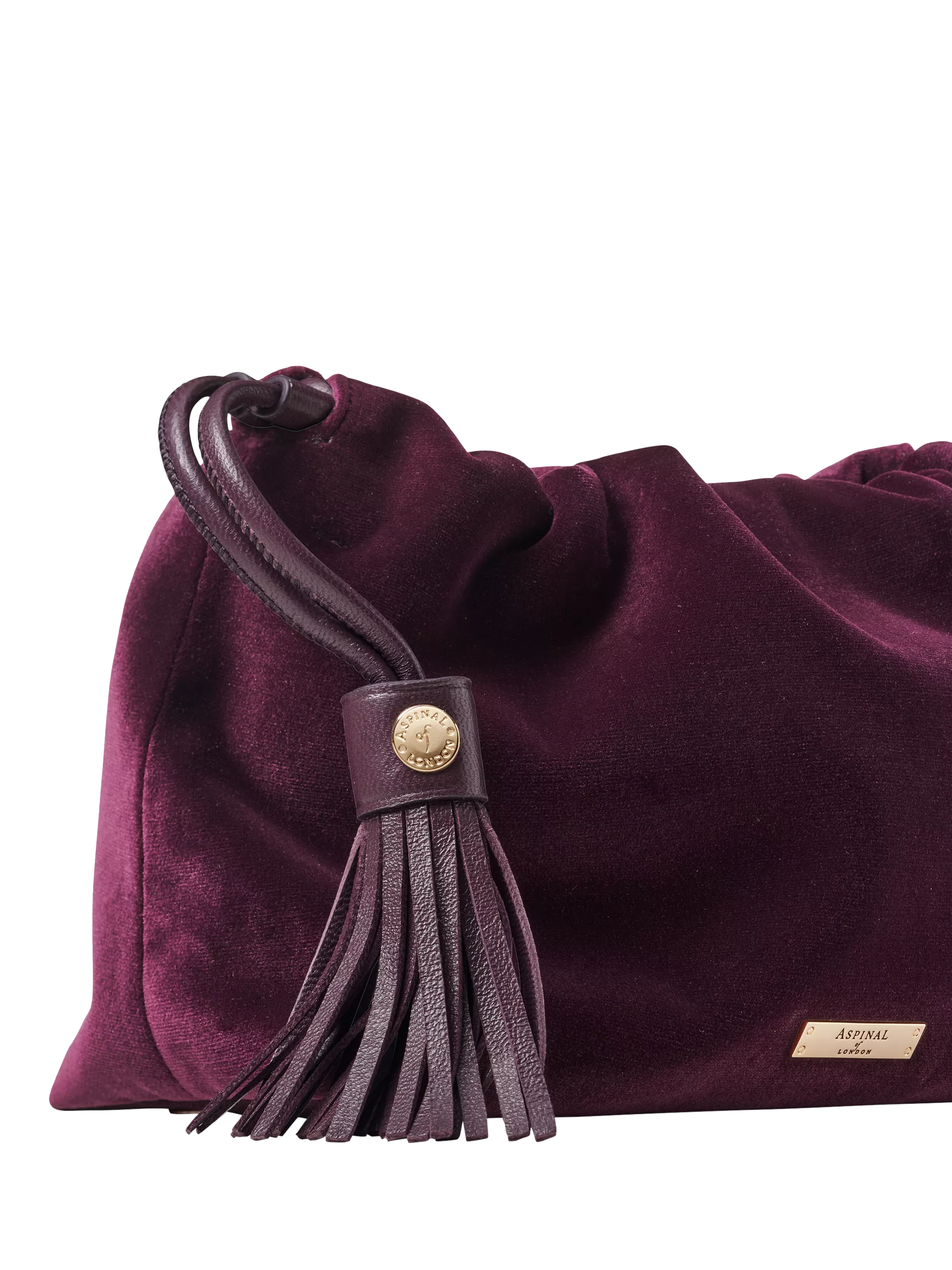 Aspinal of London Cassis velvet evening bag, imported from the UK