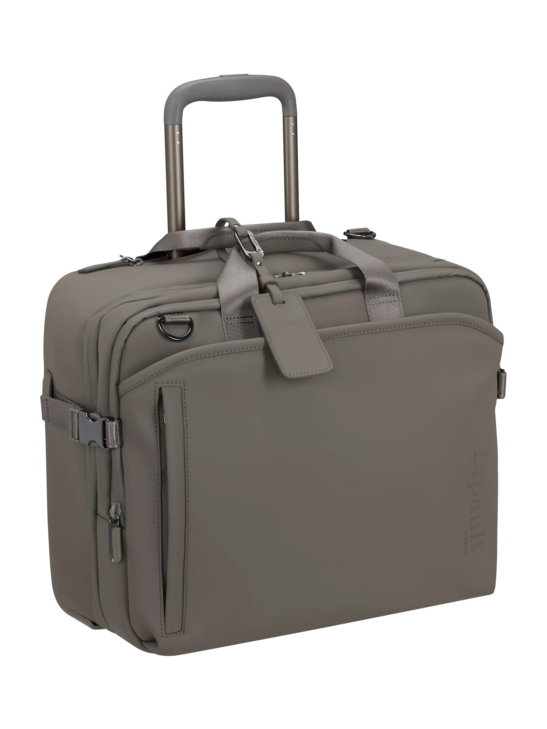 Lipault LOST IN BERLIN Cabin Size Rolling Tote, 26L, Ash Stone