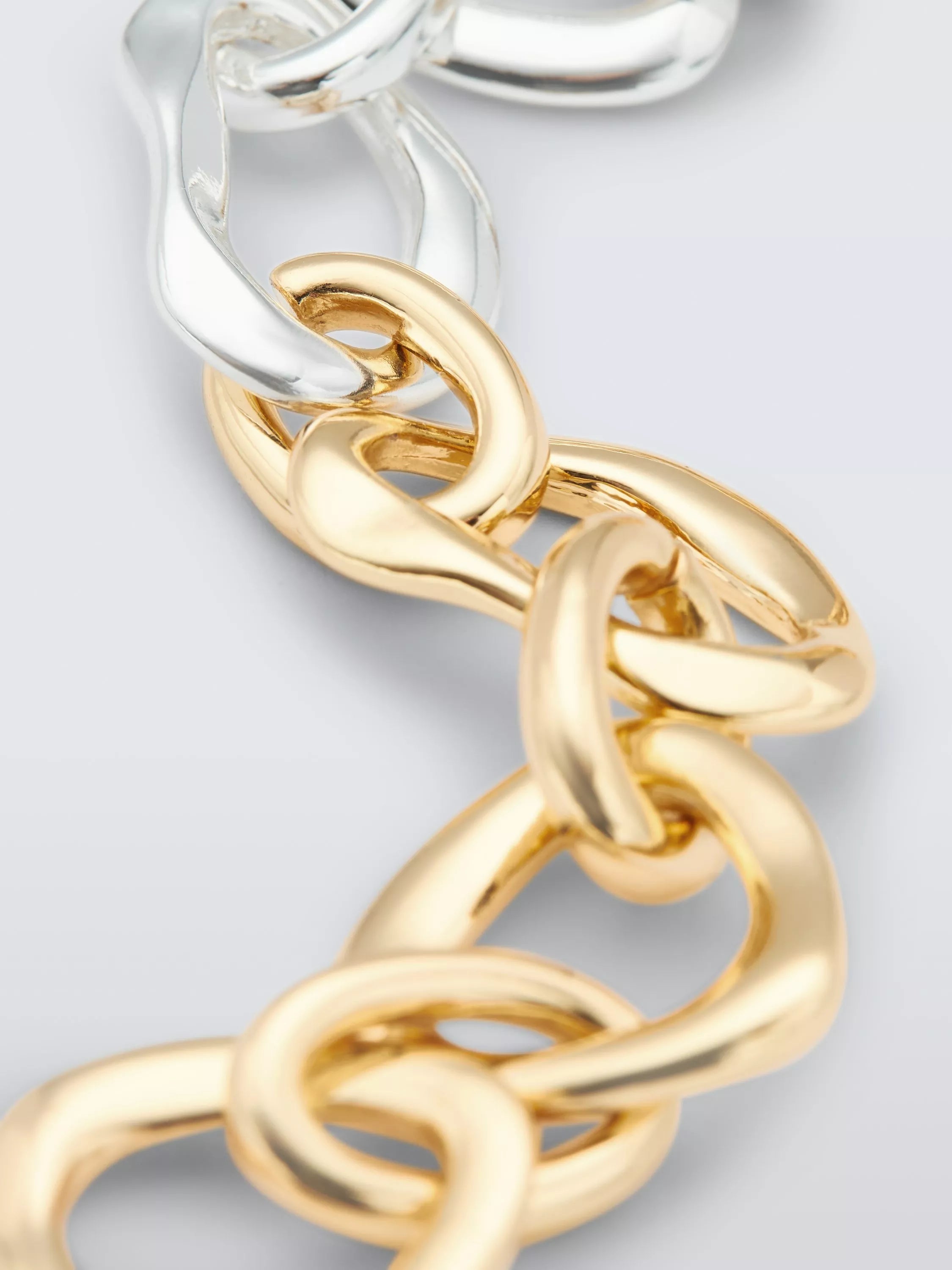 John Lewis mixed plate irregular link bracelet 17cm, imported from the UK