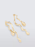 John Lewis double wavy bar statement earrings in gold (British brand)