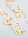 John Lewis double wavy bar statement earrings in gold (British brand)