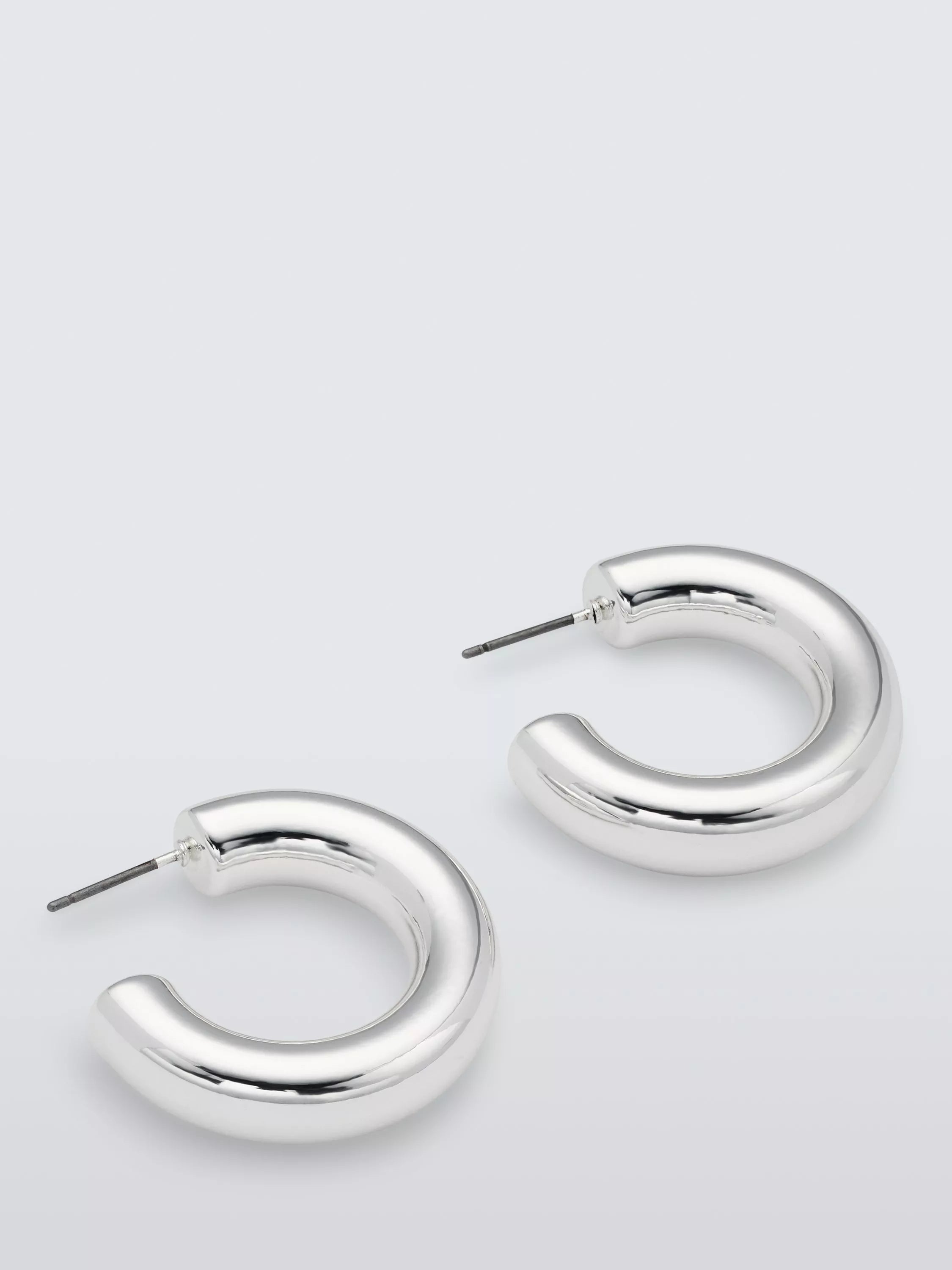 John Lewis Medium Polished Half Hoop Earrings