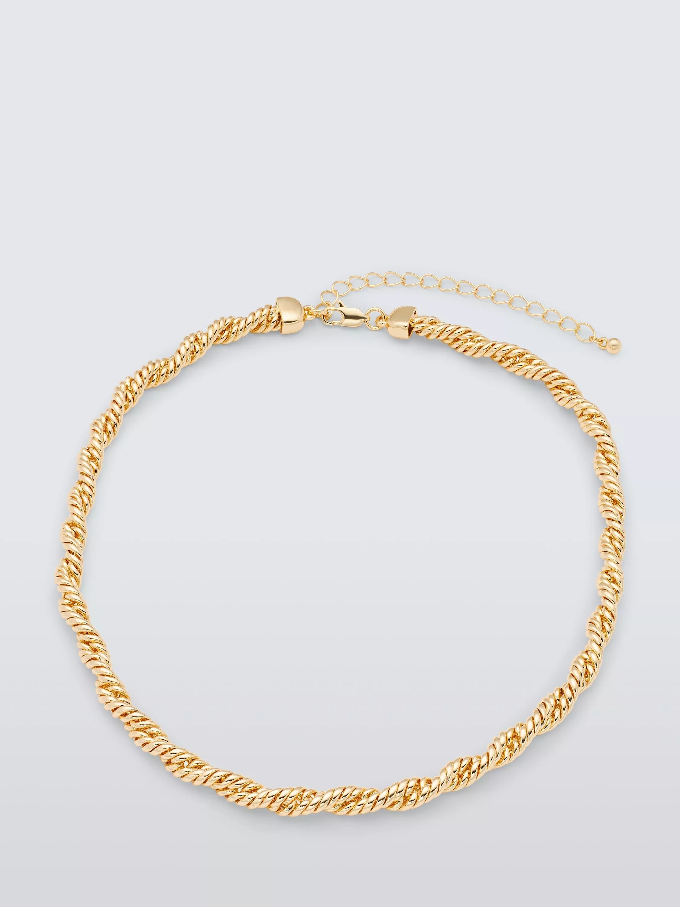 John Lewis double rope twist gold plated necklace, 42cm (British brand)