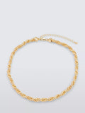 John Lewis double rope twist gold plated necklace, 42cm (British brand)