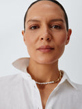 John Lewis faux pearl and metal beaded necklace gold white, imported from the UK