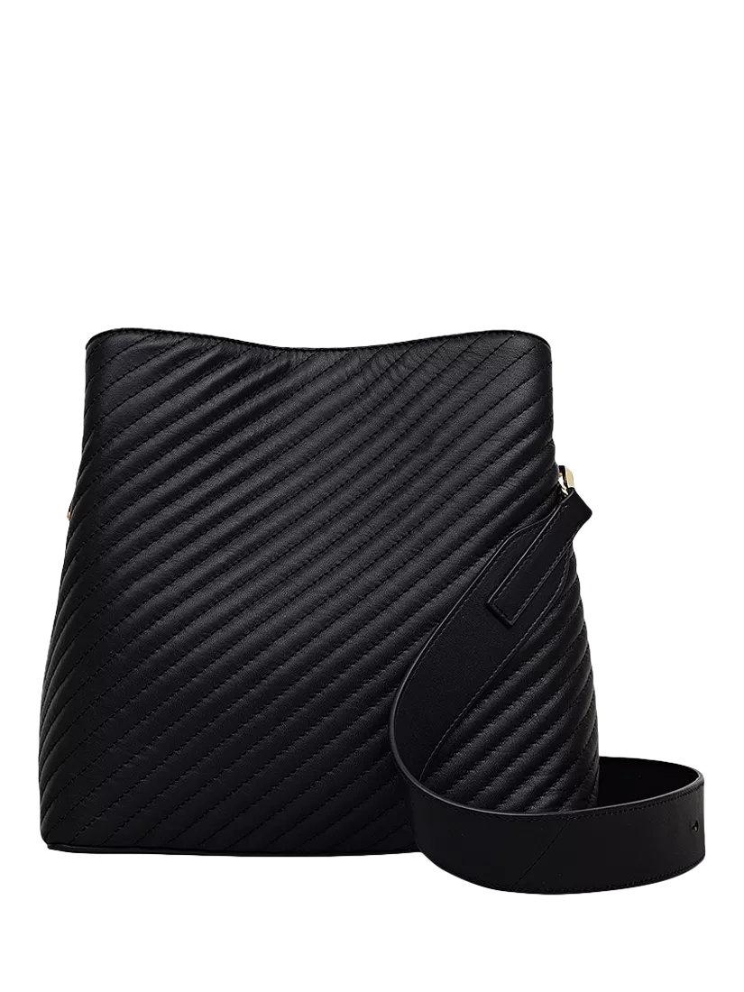 Radley Dukes Place quilted medium cross body bag black leather - British product