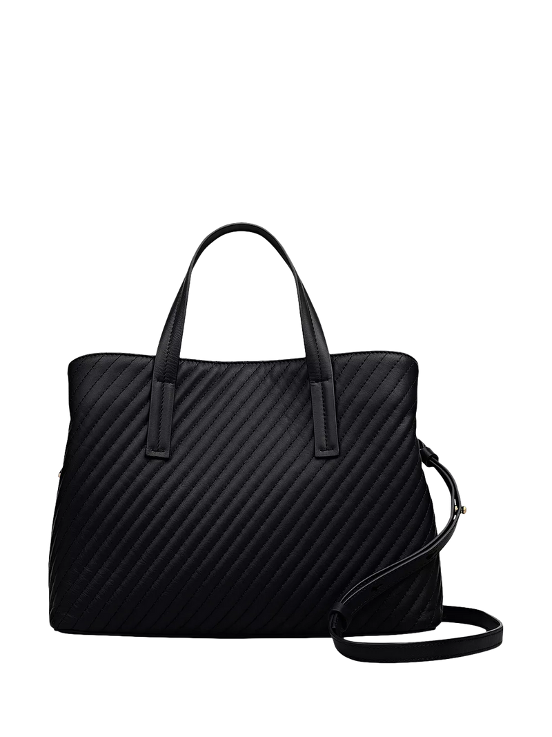 Radley Dukes Place black quilted grab bag, imported from the UK