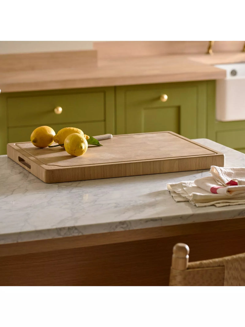 Neptune solid end-grain oak chopping board 55cm - British product