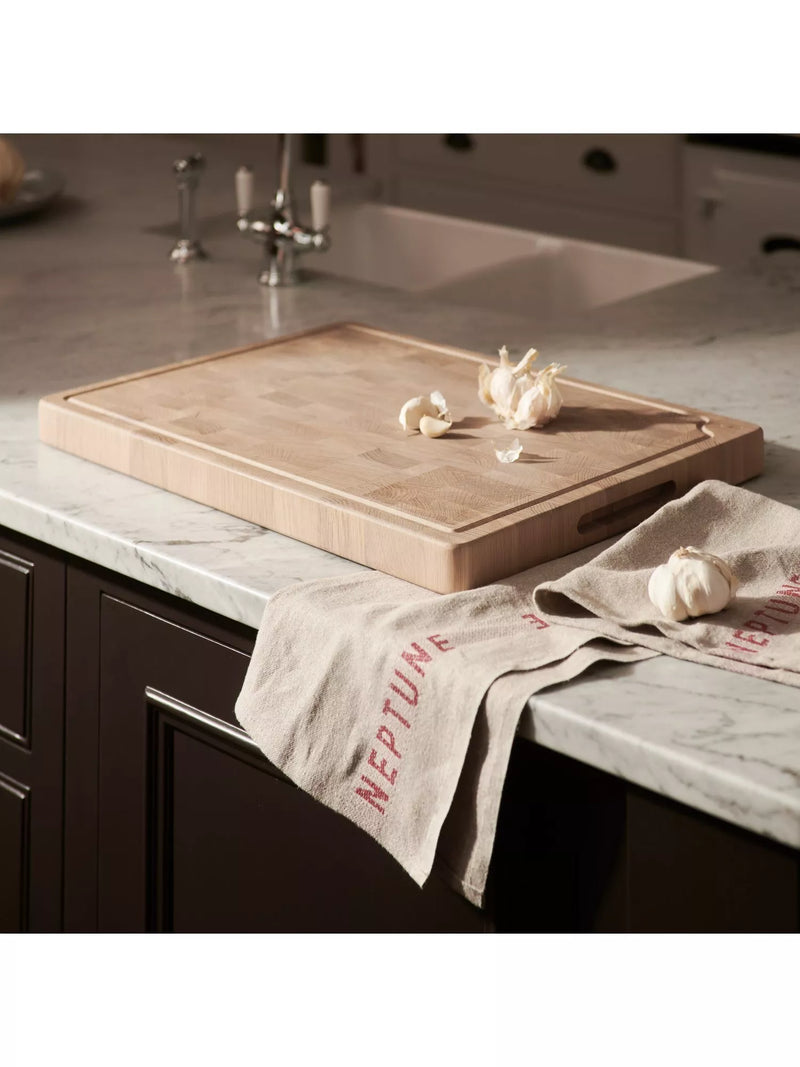 Neptune solid end-grain oak chopping board 55cm - British product