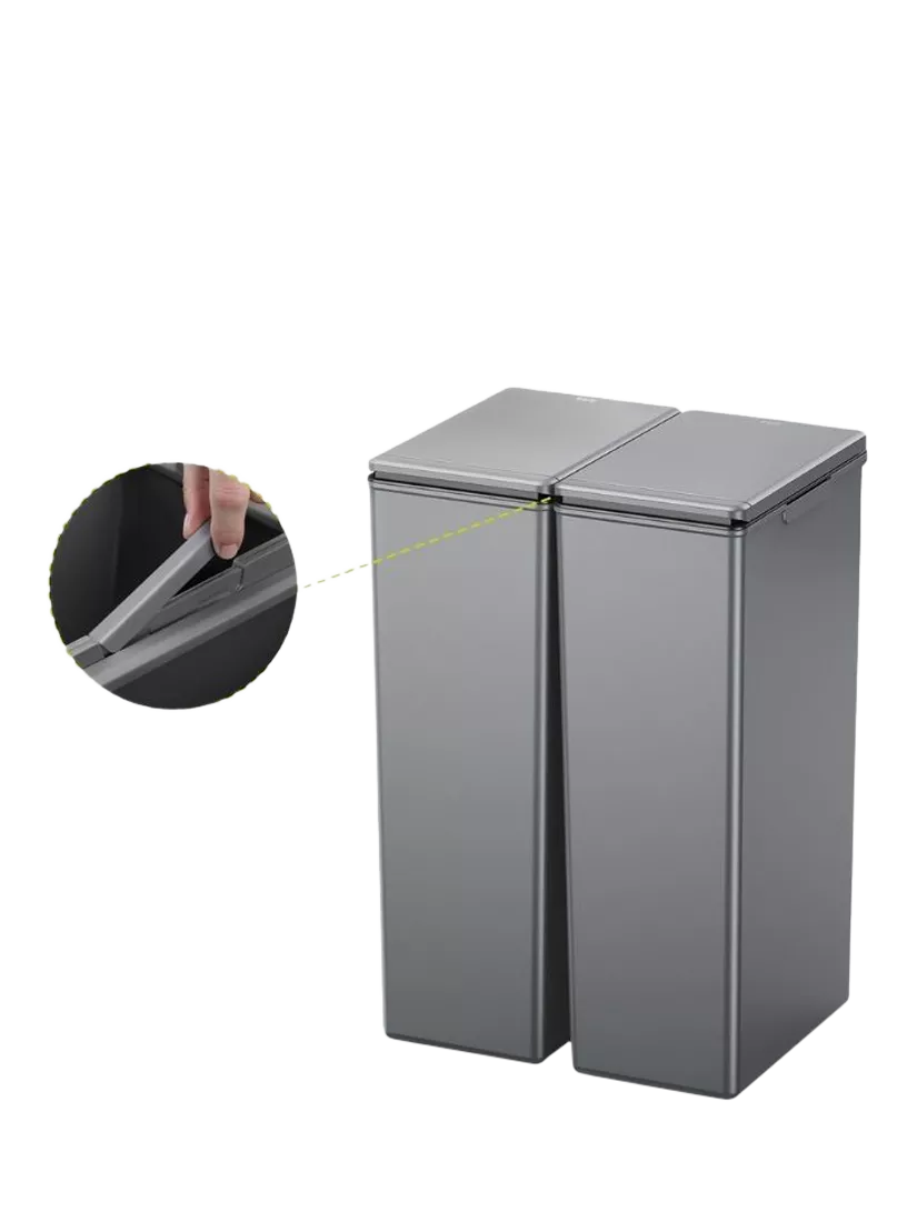 EKO twin touch waste bin grey 30L, imported from the UK