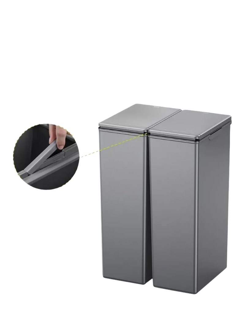 EKO twin touch waste bin grey 30L, imported from the UK