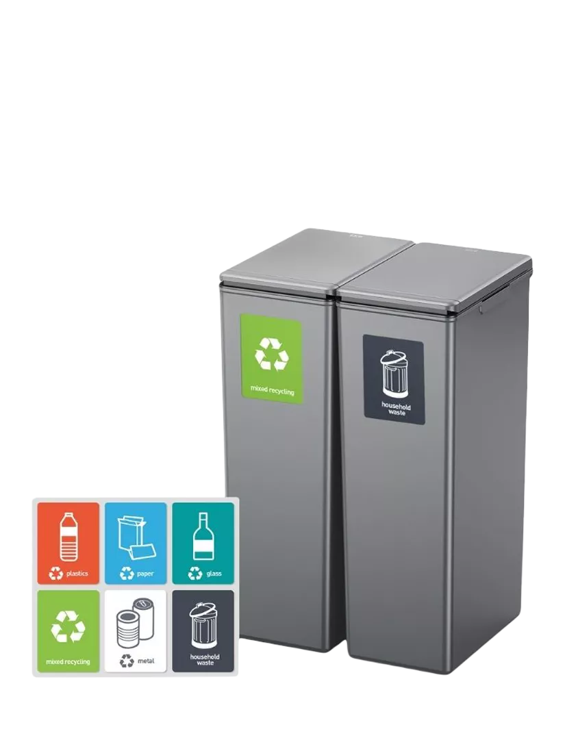EKO twin touch waste bin grey 30L, imported from the UK