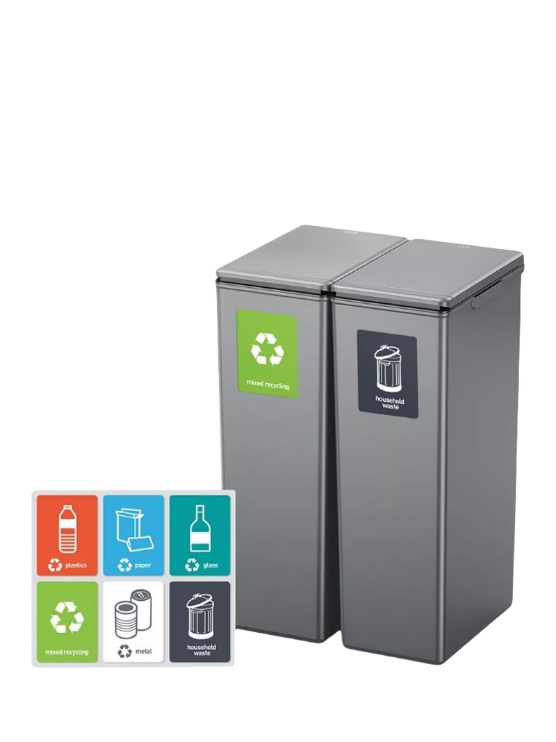 EKO twin touch waste bin grey 30L, imported from the UK