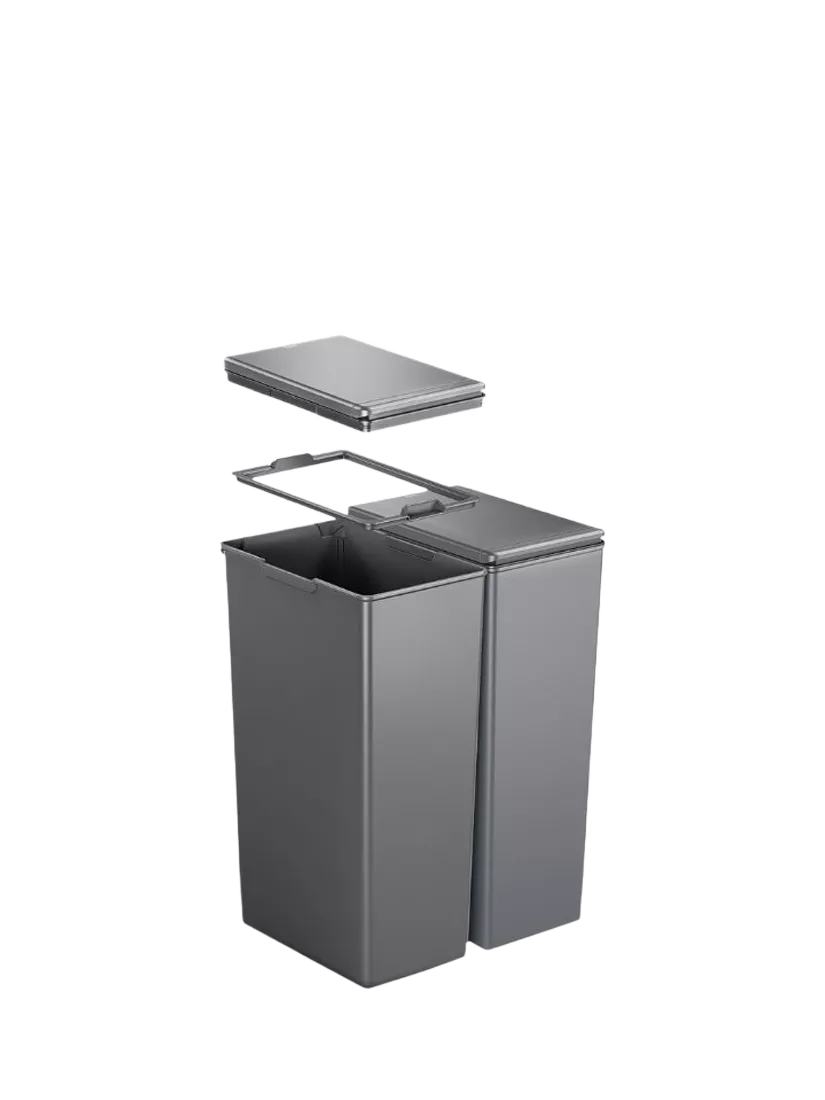 EKO twin touch waste bin grey 30L, imported from the UK