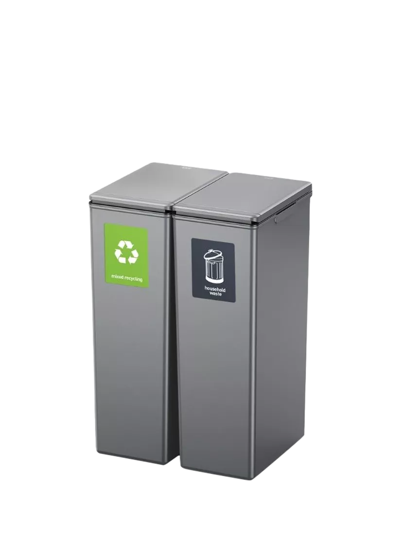 EKO twin touch waste bin grey 30L, imported from the UK