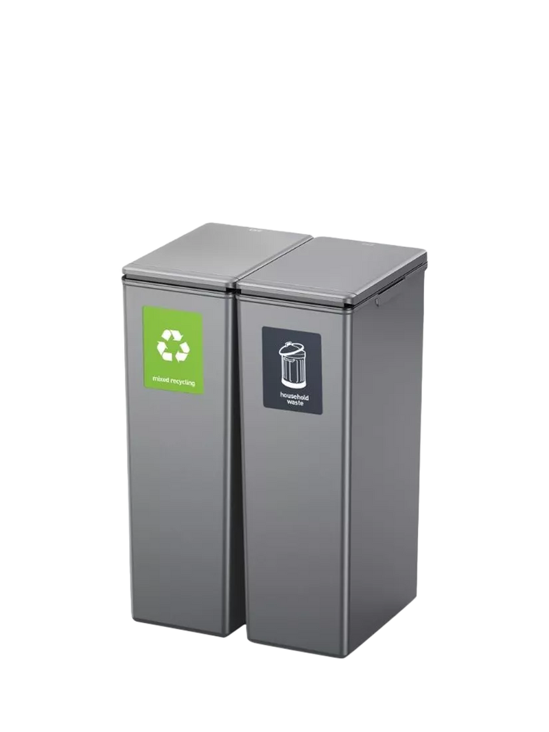 EKO twin touch waste bin grey 30L, imported from the UK